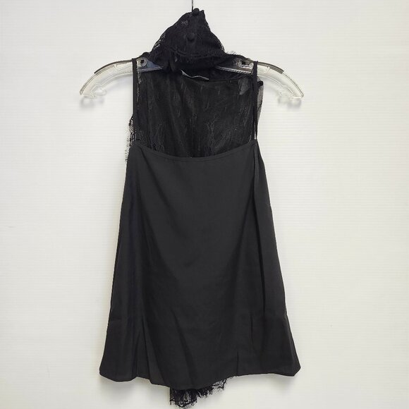 Marc Cain Women's Black Lace Blouse W/Drawstring/Tassels/Elastic Cuffs Size 12 - Picture 4 of 12